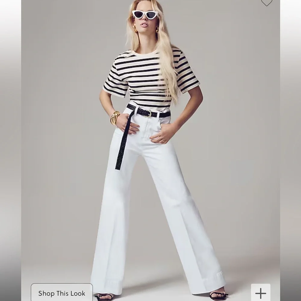 J. Crew Wide-leg denim trouser in white